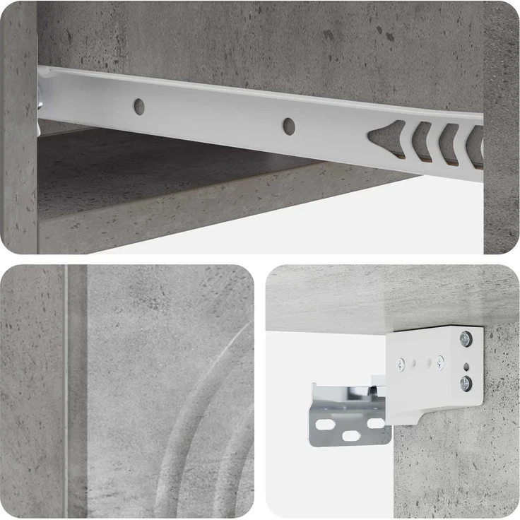 vidaXL Wandmontierter Beistelltisch Betongrau 59 x 34,5 x 17 cm 898148 – Bild 8