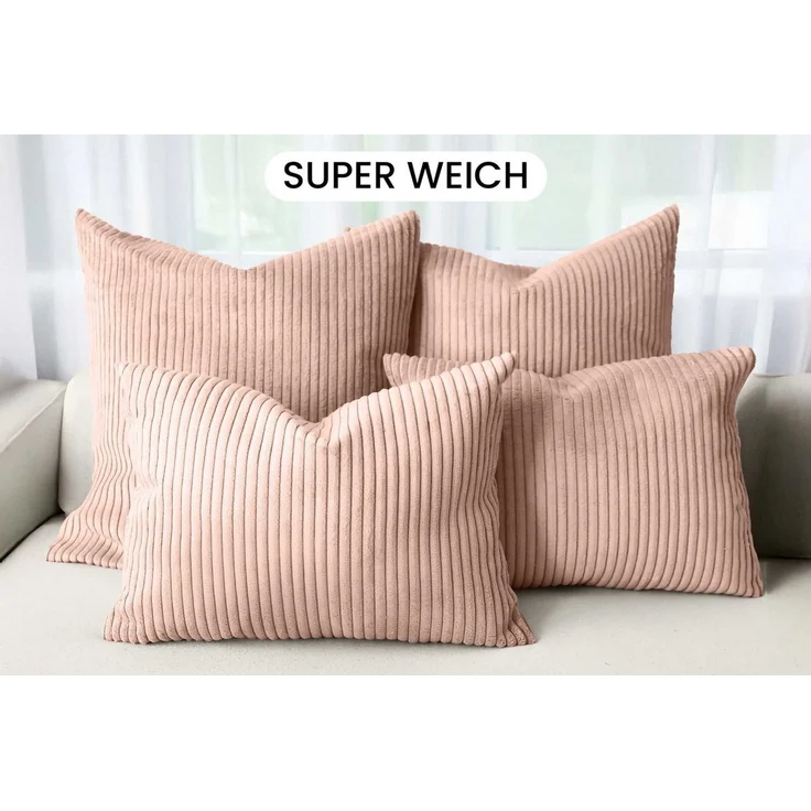 Amilian Dekokissen - Kissen Set 4er - Sofakissen mit Füllung 2x 50x50 + 2x 35x45cm, (4 Stück) Kuschelkissen - Zierkissen mit Kissenfüllung - Couchkissen – Bild 2