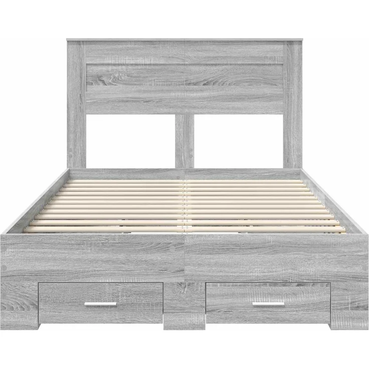 vidaXL Bettrahmen Graues Sonoma 120 x 190 cm Holzwerkstoff 3410008 – Bild 7