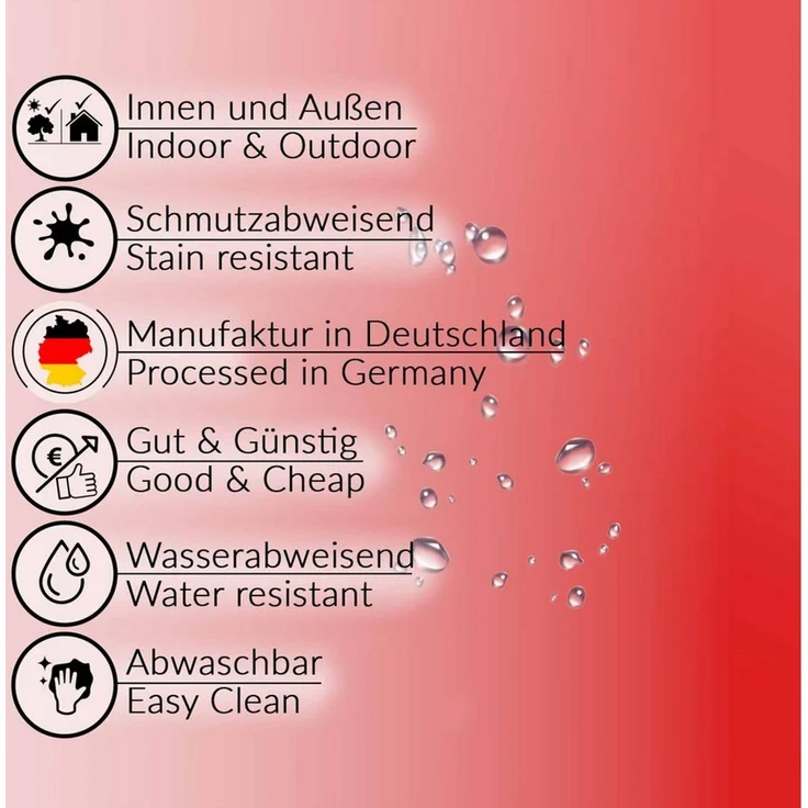ANRO Tischdecke abwaschbar Wachstuch-Tischdecke Gartentischdecke (Einzelstück 1-tlg), wasserabweisend Einfarbig Rot Breite 140cm – Bild 4
