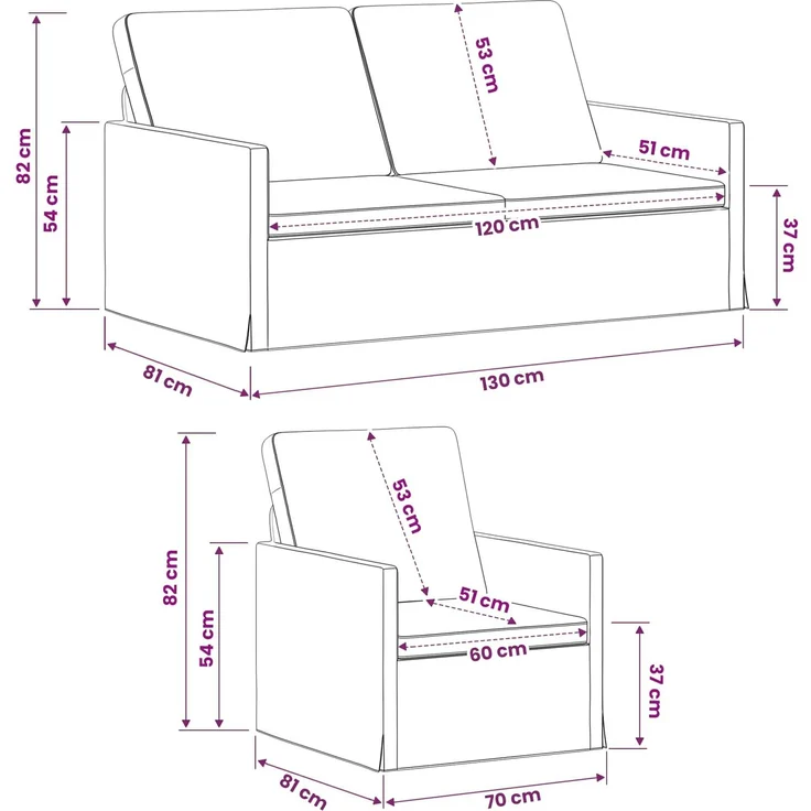 vidaXL Sofa-Set 2 pcs Polizeiblau Samt (V) 3433202 – Bild 8