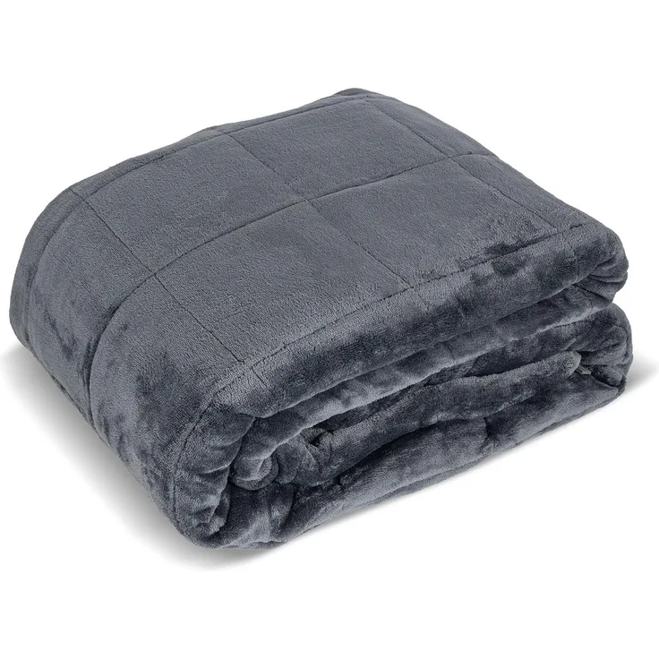kamelshopping Gewichtsdecke 9 kg Gewichtsdecke, ca. 135 x 200 cm, weicher Polyester-Fleece-Bezug, Füllung: feine Glasperlen, Entspannungsdecke, Anti-Stress Decke, Therapiedecke
