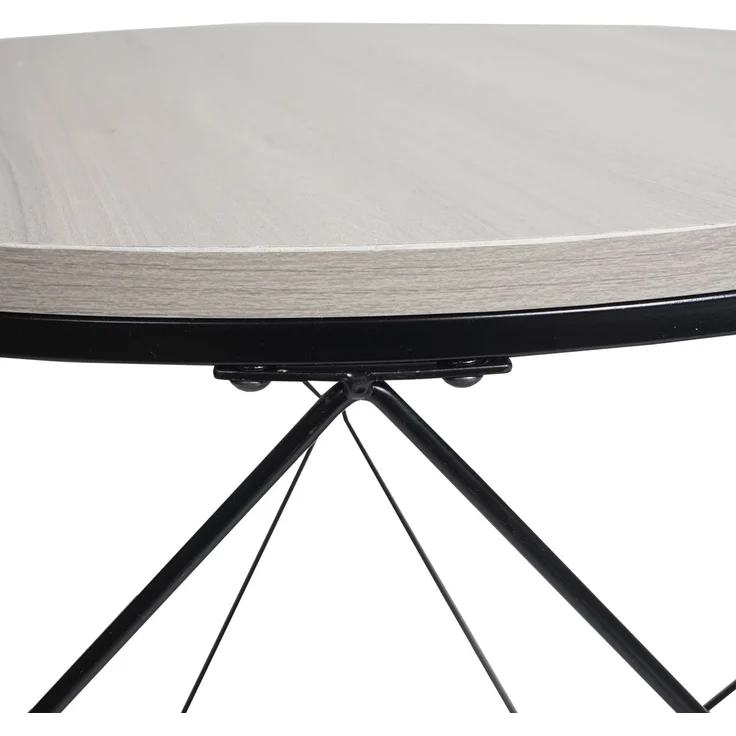 Couchtisch-Set HWC-L37, Kaffeetisch Beistelltisch Loungetisch, Metall Holz ~ Eiche-grau-Optik – Bild 6