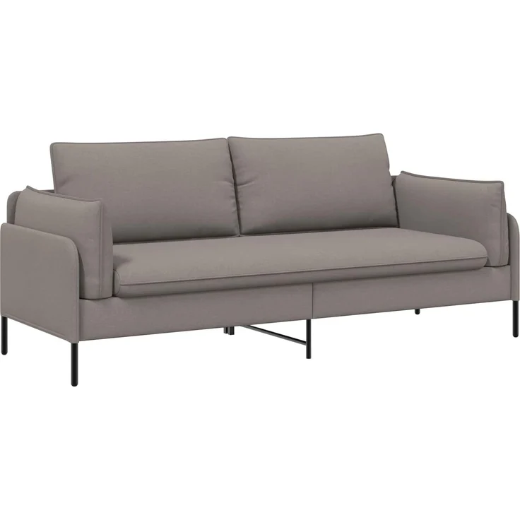 vidaXL 3-Sitzer-Sofa Taupe 222 x 81 x 89 cm Stoff 42048635 – Bild 2