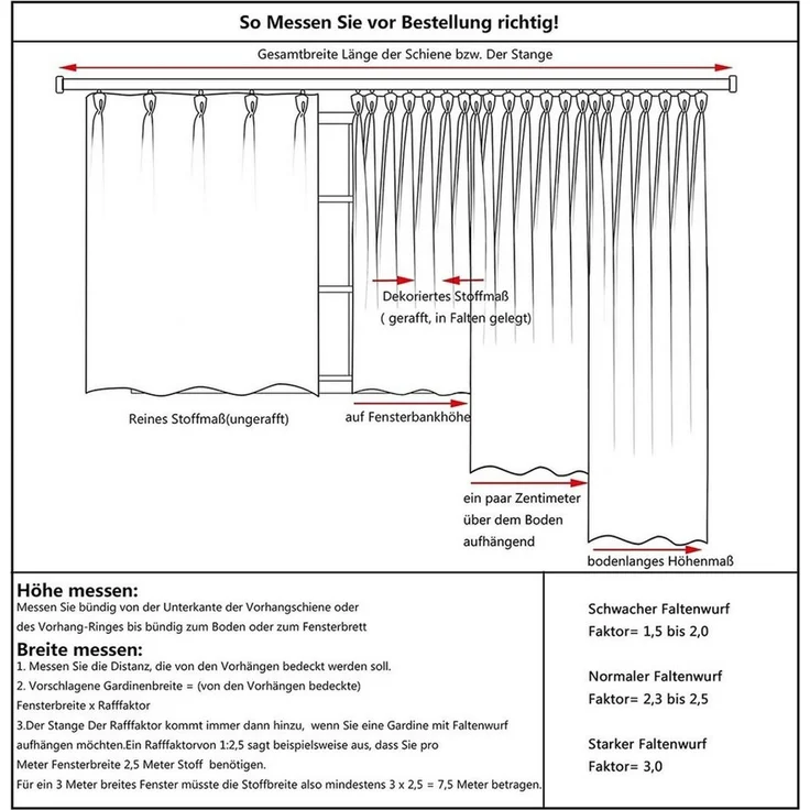 Woltu Gardine (2 St), Kräuselband für Schiene, Thermo-/Verdunklungsvorhang – Bild 2