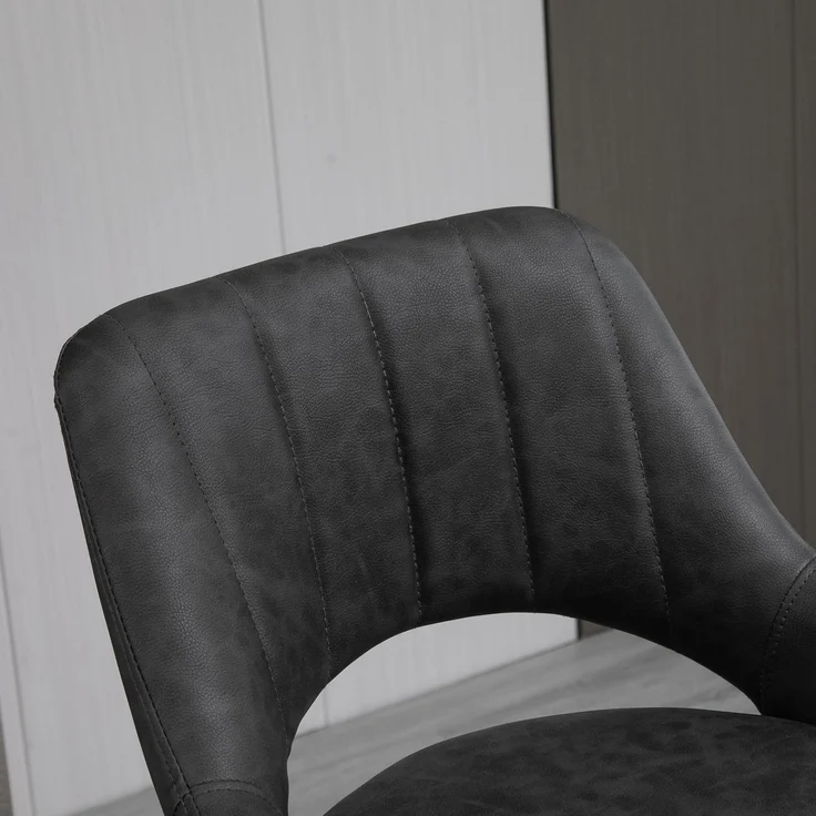 Barhocker 2er-Set, Lederoptik, drehbar, höhenverstellbar, Fußstütze, Metallrahmen, 47 x 52 x 87-109 cm, Grau--Grau--109x47x52cm--YOUDENOVA – Bild 10