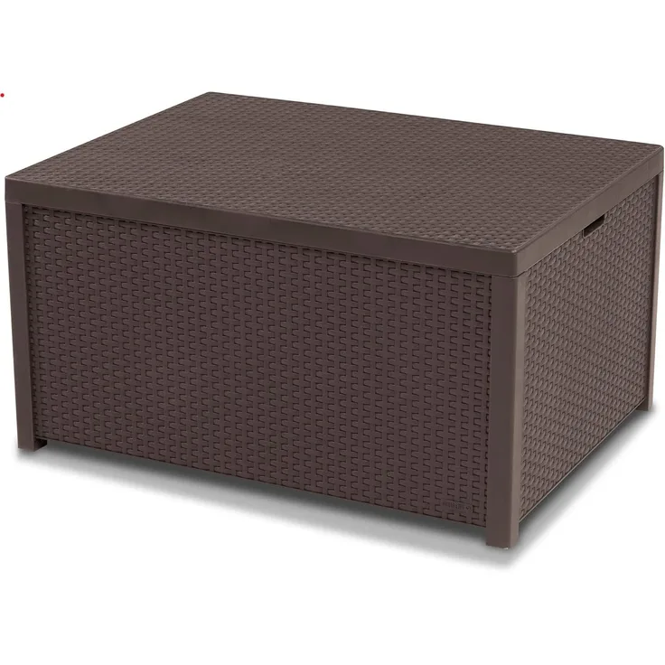 Allibert 220001 Lounge Tisch Arica, Kissenboxfunktion, Rattanoptik, Kunststoff, braun