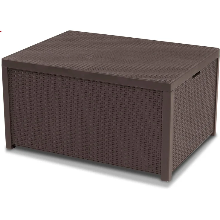 Allibert 220001 Lounge Tisch Arica, Kissenboxfunktion, Rattanoptik, Kunststoff, braun – Bild 1