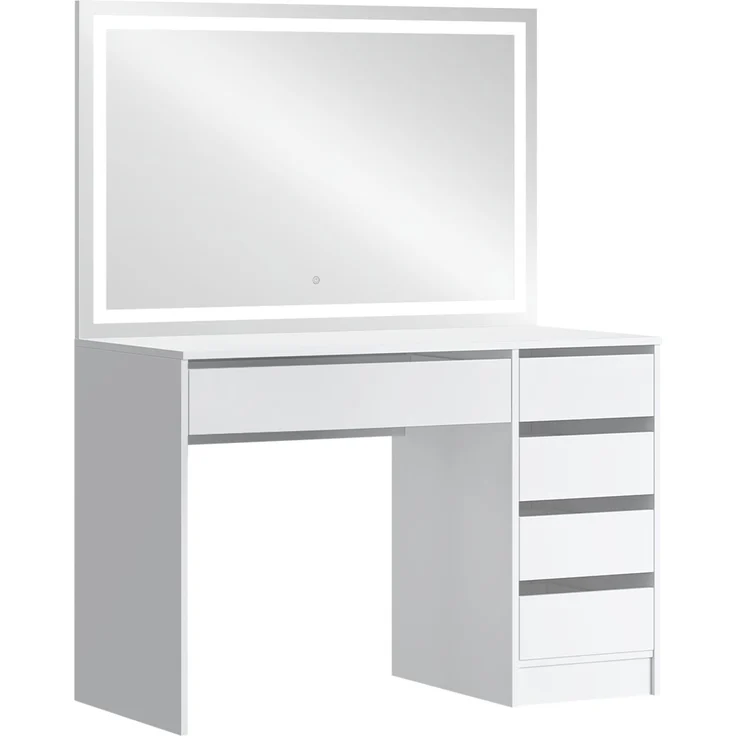 Bellamio 'Nore' Schminktisch mit Spiegel, mit 5 Schubladen, beidseitig montierbar, weiß, 75x53x110 cm, LED-Beleuchtung mit mit 3 einstellbaren Lichtfarben – Bild 10