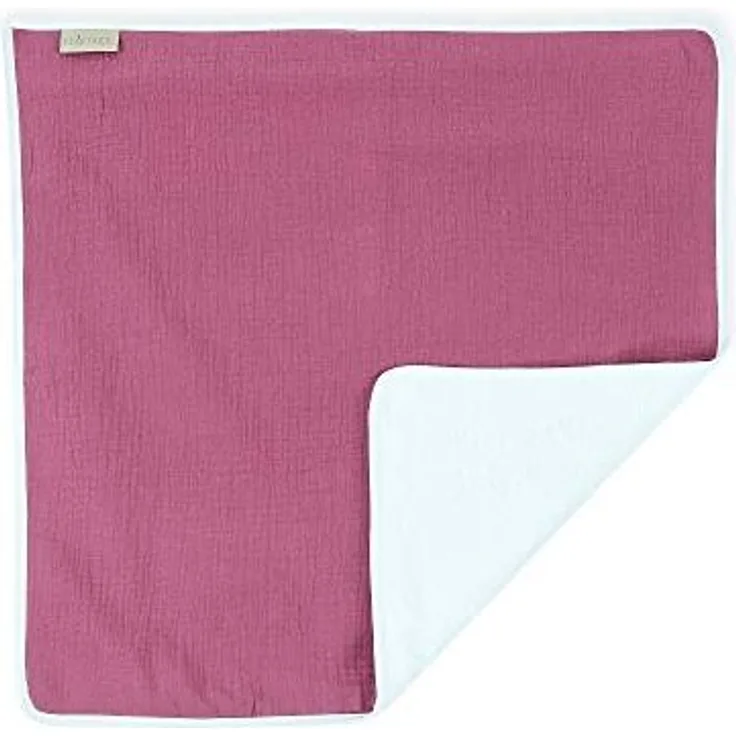 KraftKids Wickeltischunterlage Musselin purpur, Windelmatte aus 100% Baumwolle, wasserundurchlässige Reise-Wickelunterlage