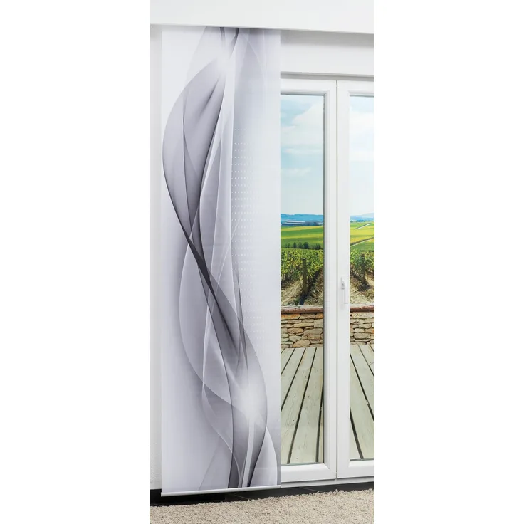 Lysel Schiebegardine Abstraktia in Grau, in der Größe (BxH) 60x245 cm