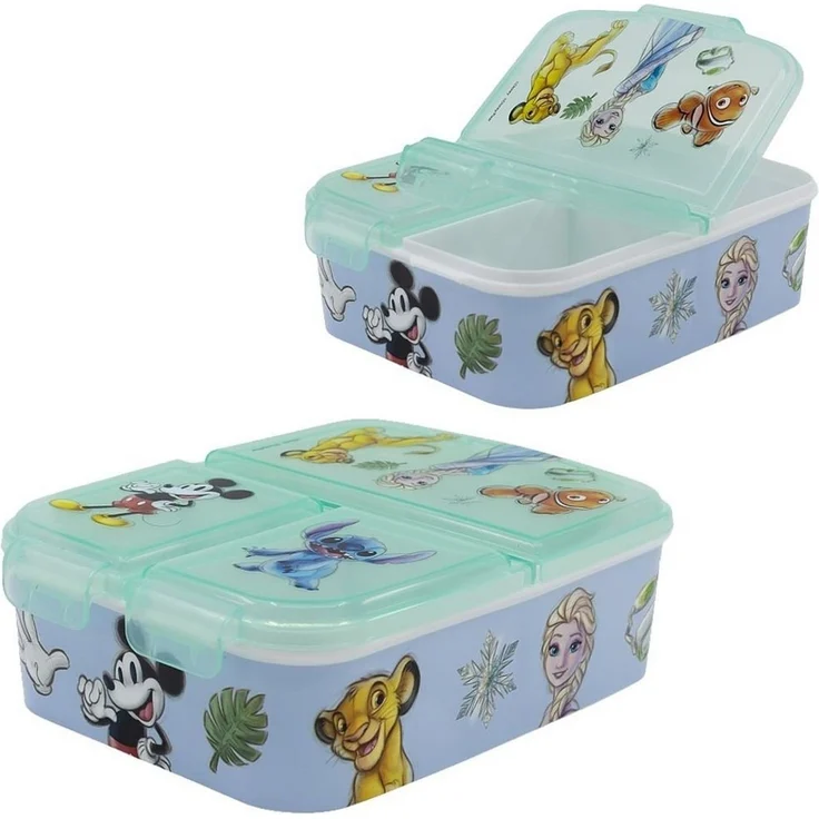 Lunchbox für Kinder mit 3 Fächern aus Kunststoff verschiedene Motive Disney 100 – Bild 4