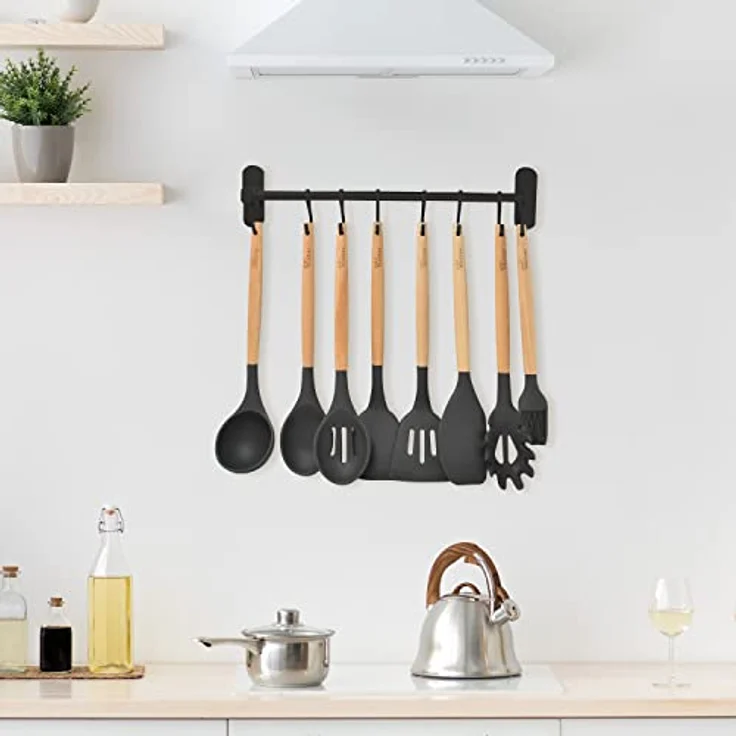 JOEJI’S KITCHEN HAKENLEISTE Aluminium Schwarz 40 x 8,5 x 6 cm (H 8.5 x T 6 x B 40 cm) – Bild 6
