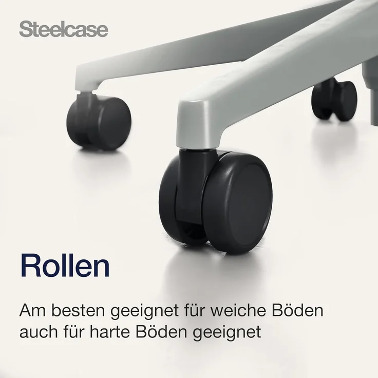 Karman Steelcase Ergonomischer Bürostuhl, höhenverstellbarer Stuhl mit Schwarz Bezug, 64.5 x 68 x 103 – Bild 10