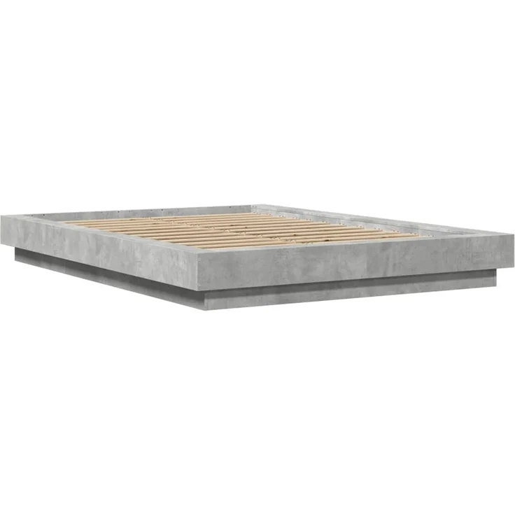 vidaXL Bettgestell Betongrau 140x200 cm Holzwerkstoff 3281192 – Bild 3