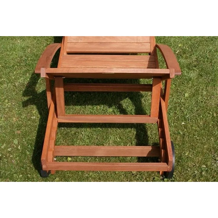 Hecht Gartenliege ERA Lounger, Meranti Holz, ausziehbarer Tisch, 4-fach Verstellung – Bild 5