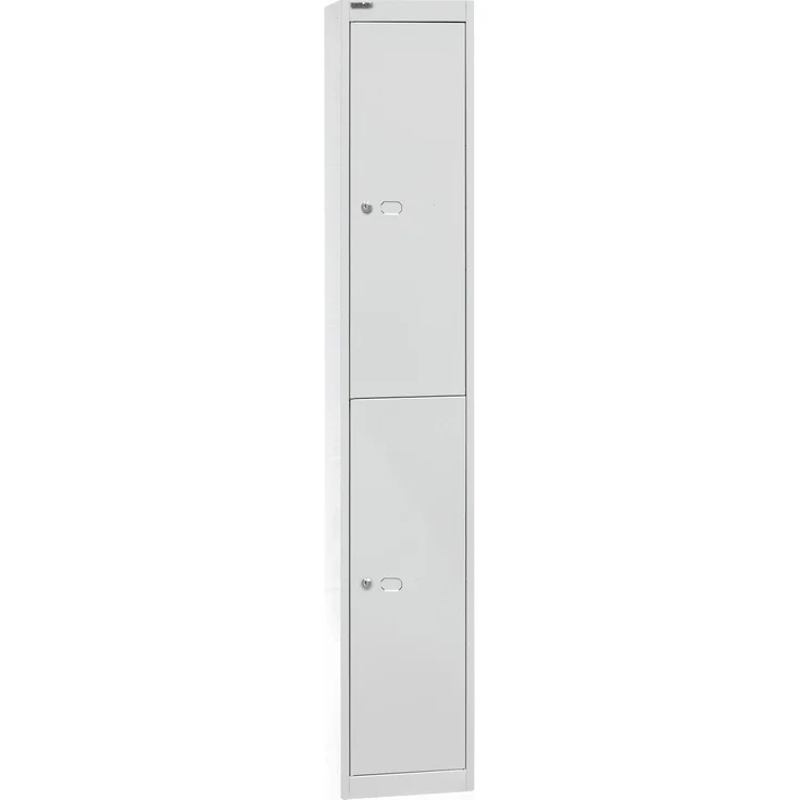 Bisley Garderobenschrank Office, 1 Abteil, 2 Fächer, T 305 mm, Farbe lichtgrau – Bild 2