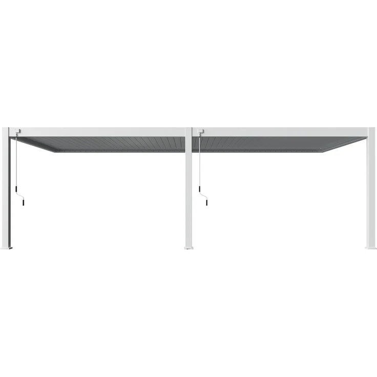 Weide Deluxe Plus Wand-Pergola Voll-Aluminium 4x8m mit Lamellendach weiß – Bild 4