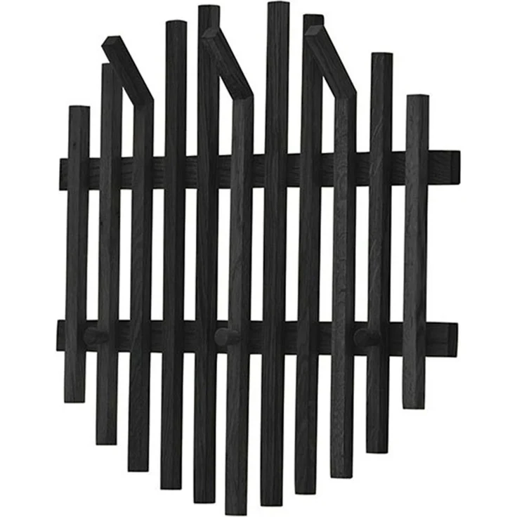 Garderobenpaneel >BANTRY< in schwarz - 58x60x11x60 (BxHxTxD) – Bild 2