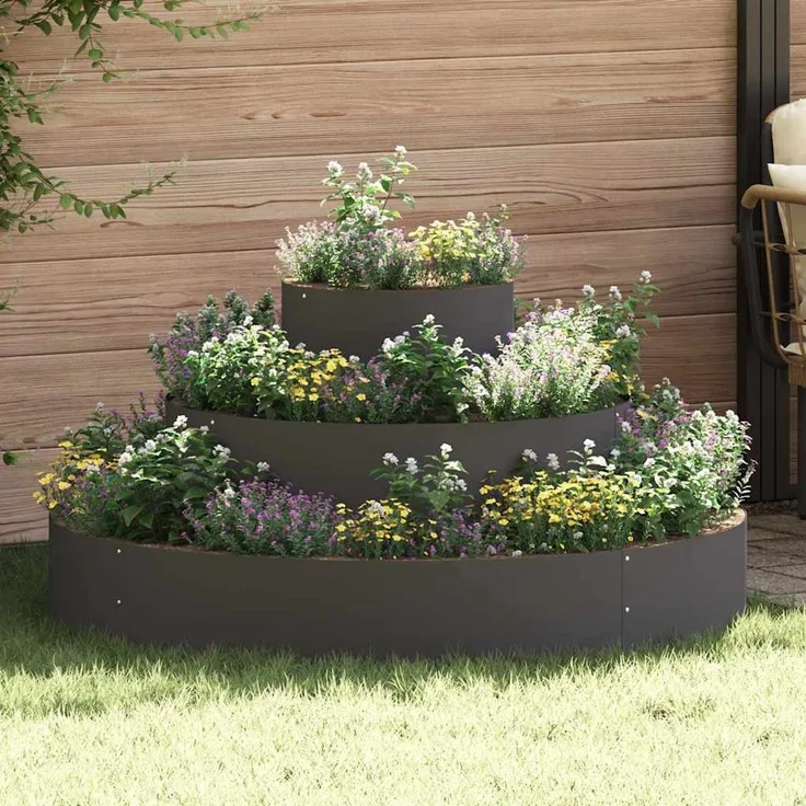 vidaXL Garten-Pflanzgefäß Schwarz 120 x 120 x 20 cm 873655