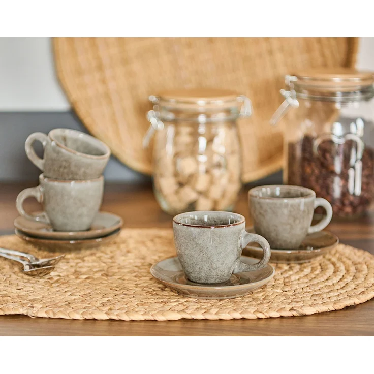 ZELLER 26509 Espresso-Set TAUPE, 8-tlg, Keramik – Bild 4