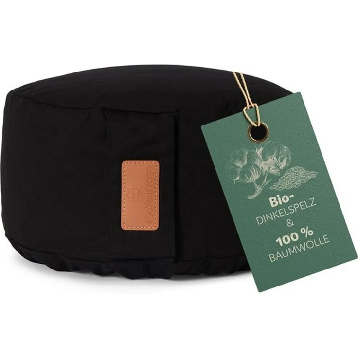#DoYourYoga Yoga Bolster Kissen Vishnu - gefüllt mit Bio-Dinkelspelz, - Rund 30 x 30 x 15 cm - Schwarz – Bild 4