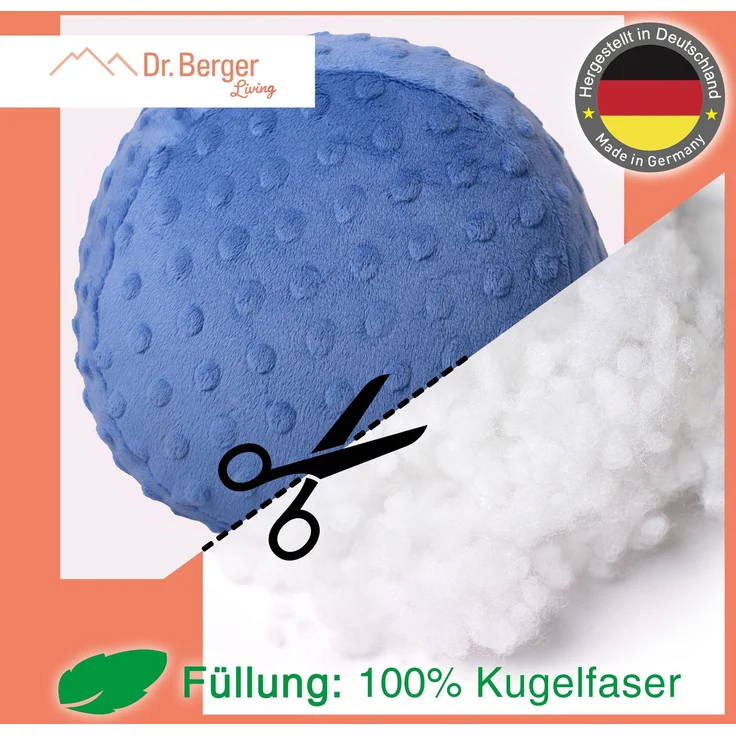 Dr. Berger Nackenrolle Minky Petrolblau 40 x 16 cm – Bild 5