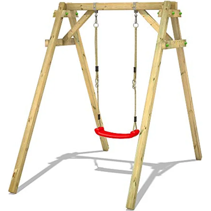 Wickey Einzelschaukel Smart One – Holzschaukel für Kinder mit höhenverstellbarem Sitz, wetterfest & langlebig, Massivholz mit 10-Jahren Garantie*
