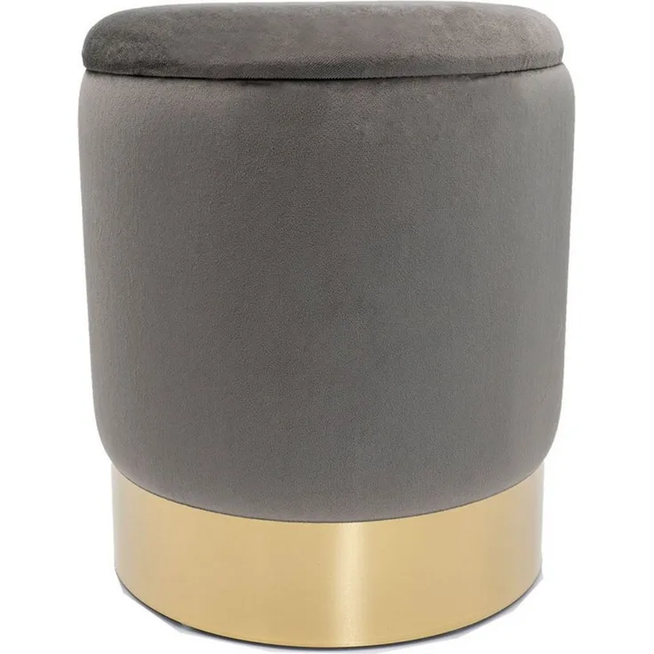 Amagohome Sitzhocker Samthocker Ø 31 H 38 cm Velour Hocker mit Stauraum u. Deckel - Deko Ho
