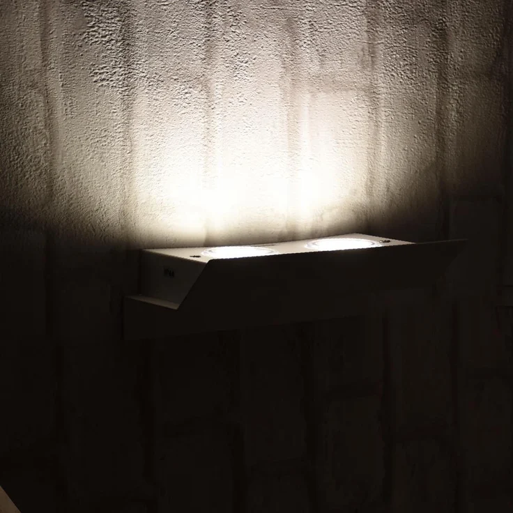 LED Wandleuchte, verzinkt, IP44, weiß, Länge 21 cm – Bild 5