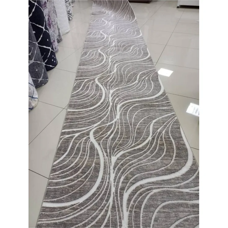 Gel-Läufer mit rutschfester Rückseite 80 x 350 cm Baumwolle Grau 88781810 [en. casa]