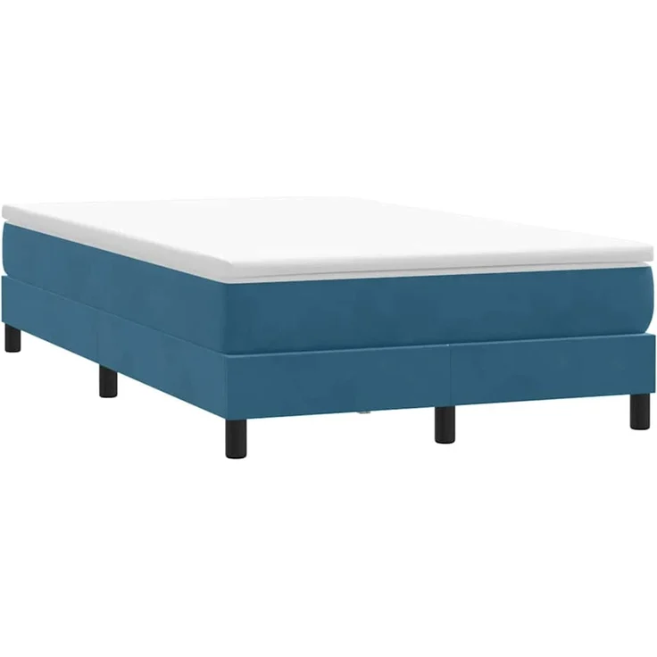 vidaXL Boxspringbett ohne Matratze Dunkelblau 120x220 cm Samt 3315871 – Bild 3
