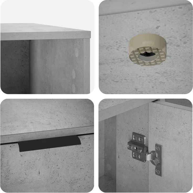 vidaXL Katzenkiste Möbel Betongrau 100 x 49 x 45 cm Holzwerkstoff 8014754 – Bild 9