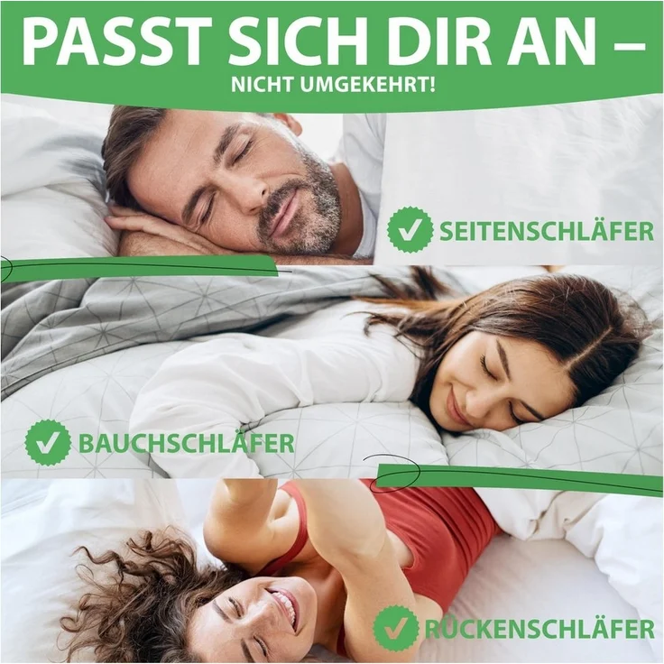 Welldora Kopfkissen Höhenverstellbar, Ergonomische Innovation: Anpassbar fest bis weich, Füllung: 100% Daunenfasern & Federn, Kissen fachärztlich geprüft, Oeko-Tex Zertifiziert in Deutschland – Bild 2