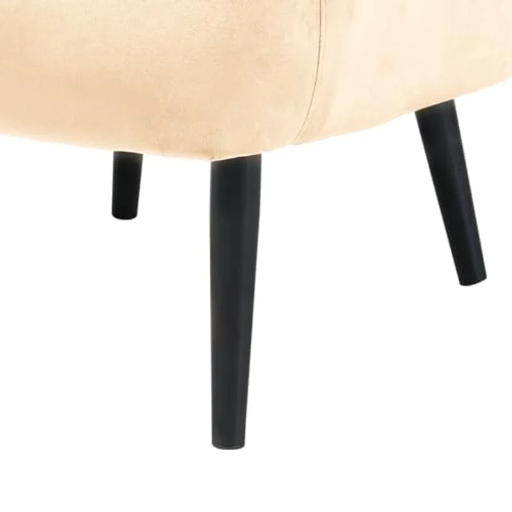 SVITA ARTHUR Ohrensessel Sessel Relaxsessel Modern Gepolstert Samt Hellbraun – Bild 9