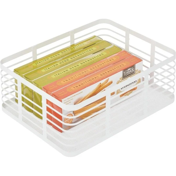 mDesign Drahtkorb Gitterbox Aufbewahrung Organizer 6er Set Metall Weiß – Bild 6