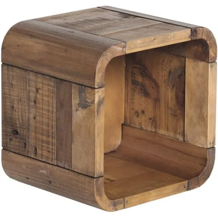 Wandregal massivum Dingle 30x30x25 cm natur recycelte Pinie Holzregal Würfelregal offen rustikal Dekoregal Badregal Wanddekoration