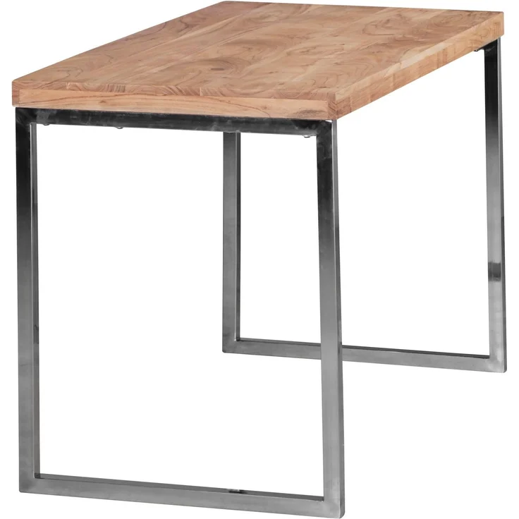 Schreibtisch GUNA 120x60cm Akazie Massivholz Metallbeine Landhausstil Dunkelbraun – Bild 14