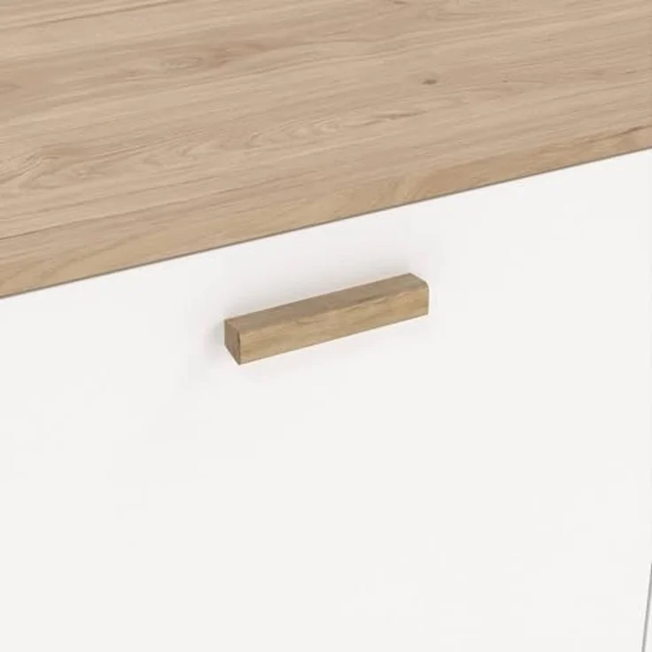 Dmora - Kommode Deirdr, Wohnzimmerbuffet, Wohnzimmer-Sideboard, Moderne Küchen-Speisekammer, 99x39 h73 cm, Eiche und Weiß – Bild 7