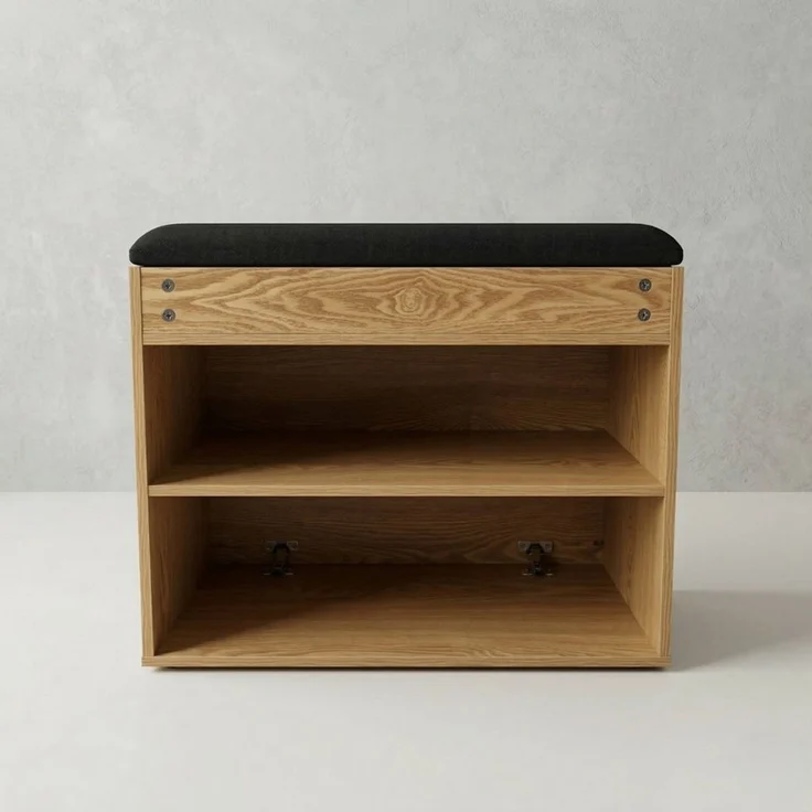 BOXIMO Schuhschrank Schuhschrank mit Sitzfläche und Stauraum VIRA, 60 x 50 x 35 cm (Schuhschrank GRADIA mit Sitzbank) – Bild 4