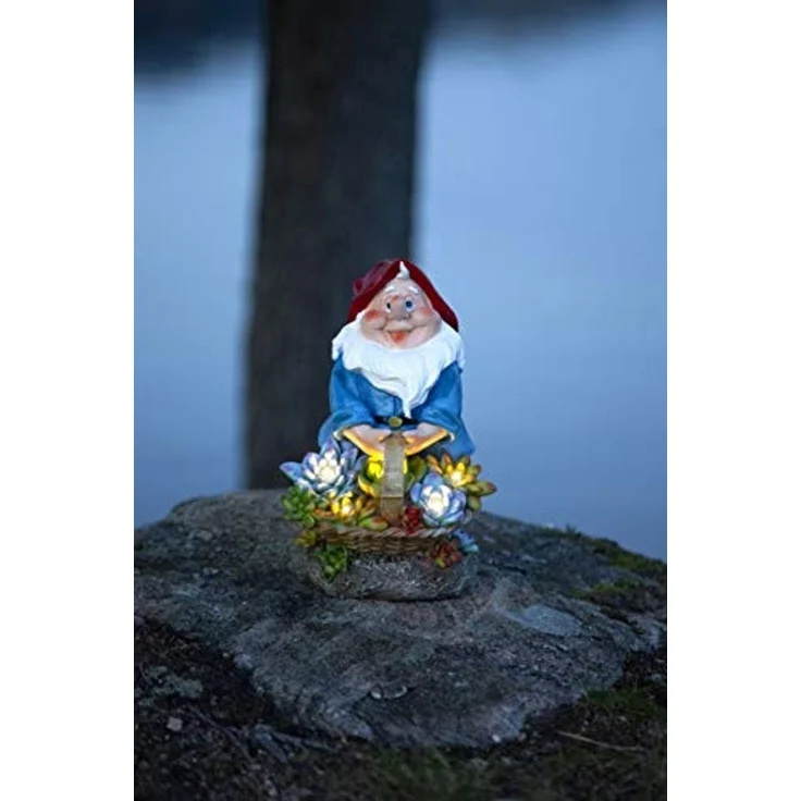 Solar Gartenzwerg ,Gnomy', LED, Dämmerungssensor, 5 LEDs, bunt, 22cm – Bild 2