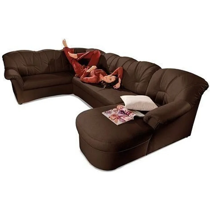 DOMO collection Wohnlandschaft Papenburg, zeitlose Rückensteppung, elegante Formensprache, U-Form, in großer Farbvielfalt, wahlweise mit Bettfunktion – Bild 1