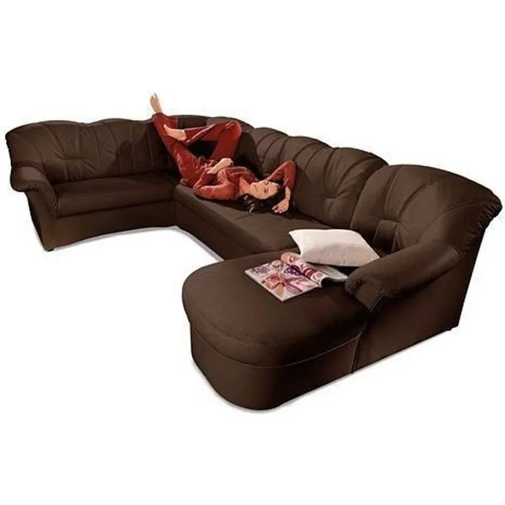 DOMO collection Wohnlandschaft Papenburg, zeitlose Rückensteppung, elegante Formensprache, U-Form, in großer Farbvielfalt, wahlweise mit Bettfunktion
