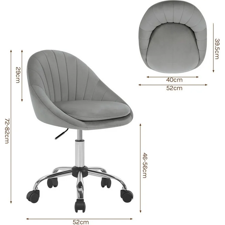 Woltu Bürostuhl (1 St), ergonomisch, Schminkstuhl, Schreibtischstuhl 150 kg belastbar – Bild 2