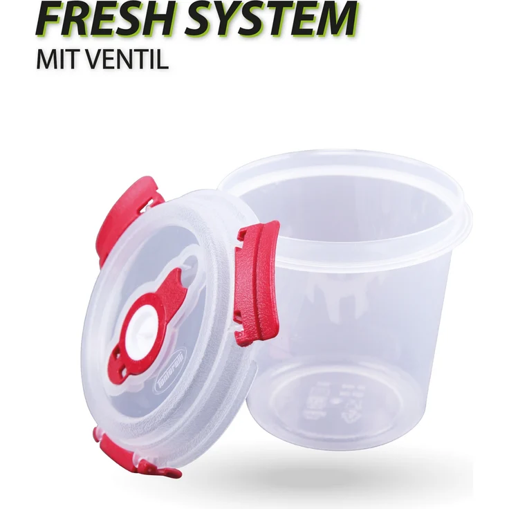 Vorratsdose für Lebensmittel ( 640 ml ) - Rot - Frischhaltedosen für Joghurt, BPA-Frei luftdicht, Aufbewahrungsbox Meal Prep Box, Schale – Bild 2