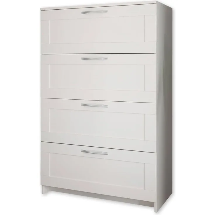 Stella Trading SALIAS Schubladenkommode in Weiß - Kommode mit Schubladen und viel Stauraum - 79 x 124 x 42 cm (B/H/T)