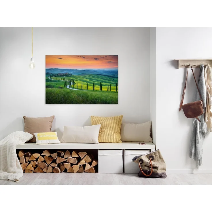 Leinwandbild Landschaft Toskana Grün Orange 90x60 DD120312 Keilrahmen Wandbild – Bild 5