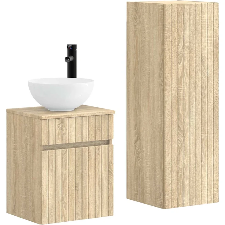 vidaXL Badezimmerschrank-Set 2 stk. Sonoma-Eiche 33 x 34,5 x 100 cm 3406135 – Bild 2