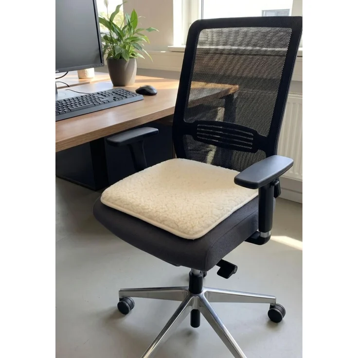 Sitzkissen aus Merinowolle 40x40 cm Ecru – Bild 6