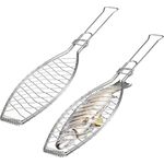 bremermann Grillguthalter Fischgriller, klappbarer Griff, Edelstahl, ca. 56,7 x 12,8 cm, (1-St)
